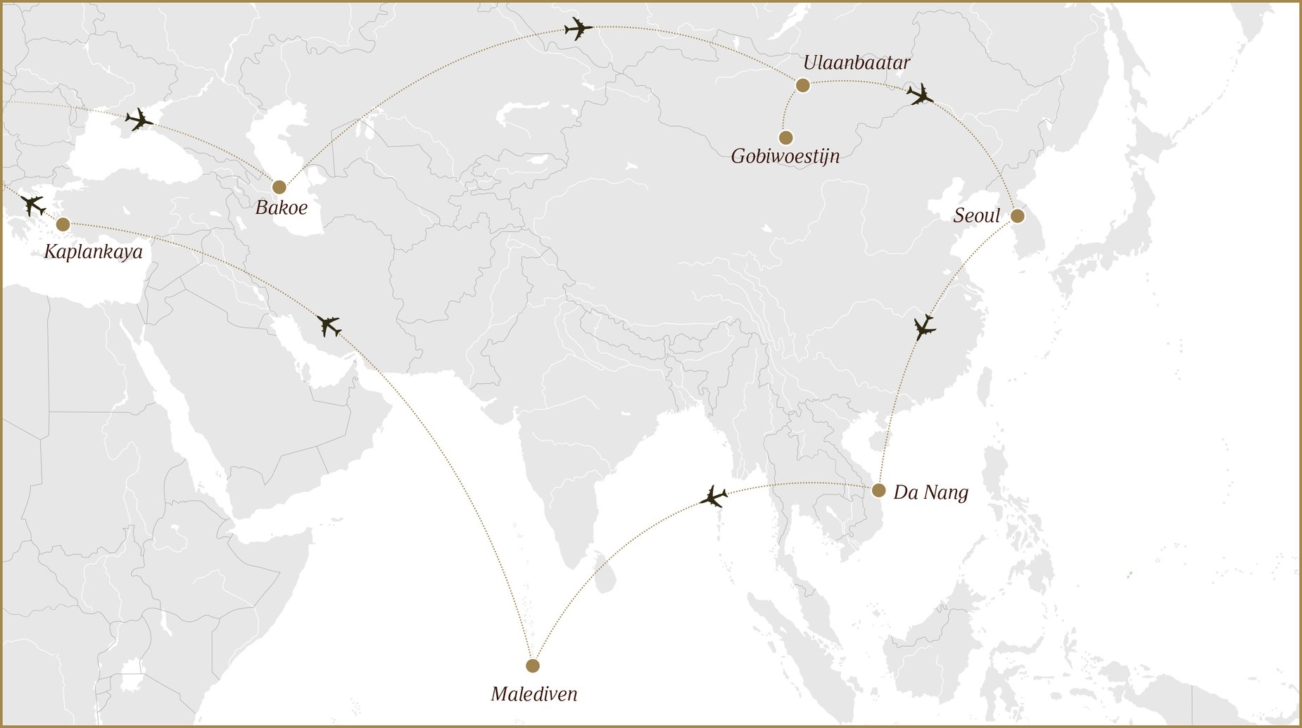 Kaart Air Cruise Caleidoscoop van Azië