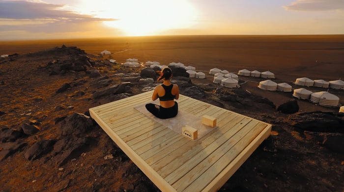 Three Camel Lodge sunrise Yoga
