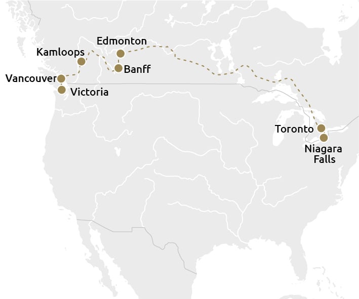 Groepsreis Trans Canada per trein en bus