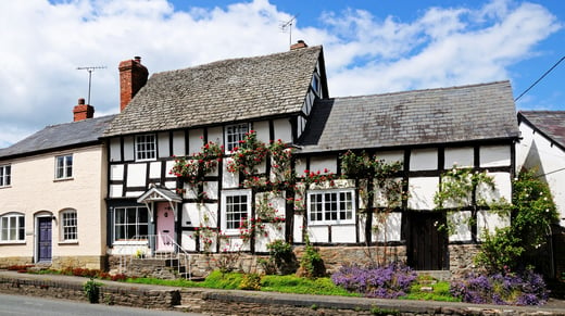 Black and white house Herefordshire shutterstock_201984802