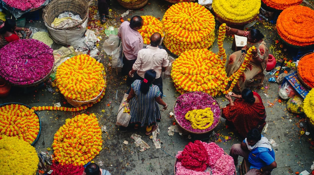 Bloemenmarkt Calcutta (3)